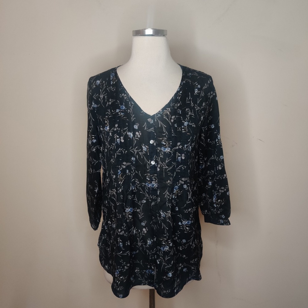 J. Jill Floral Rayon‎ Top Button Up